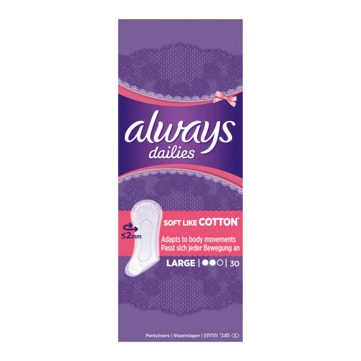 Always Dailies Soft Like Cotton Large Inlegkruisjes x