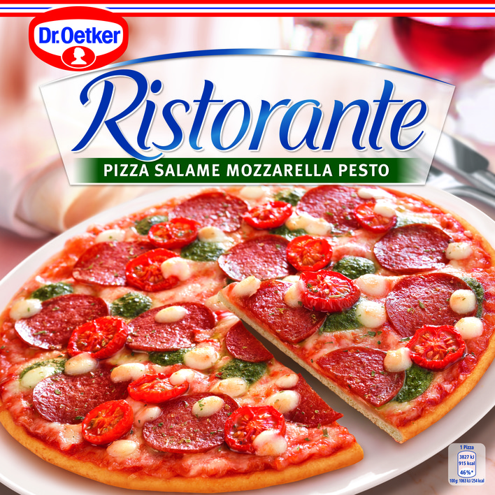 Dr. Oetker Ristorante pizza salame mozzarella pesto