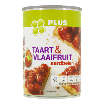 Huismerk taart en vlaaifruit aardbeien