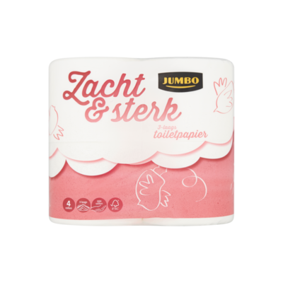 Huismerk Zacht & Sterk Toiletpapier 3-Laags 4 Rollen