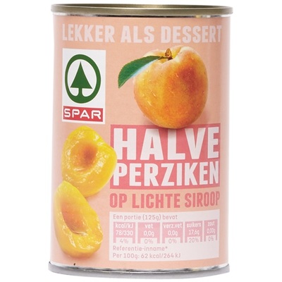Huismerk Fruit in Blik Halve Perziken