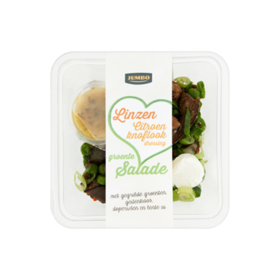 Huismerk Linzen Citroen Knoflookdressing Groentesalade