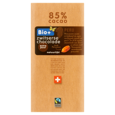 Bio+ Chocoladereep Puur 85% Fairtrade