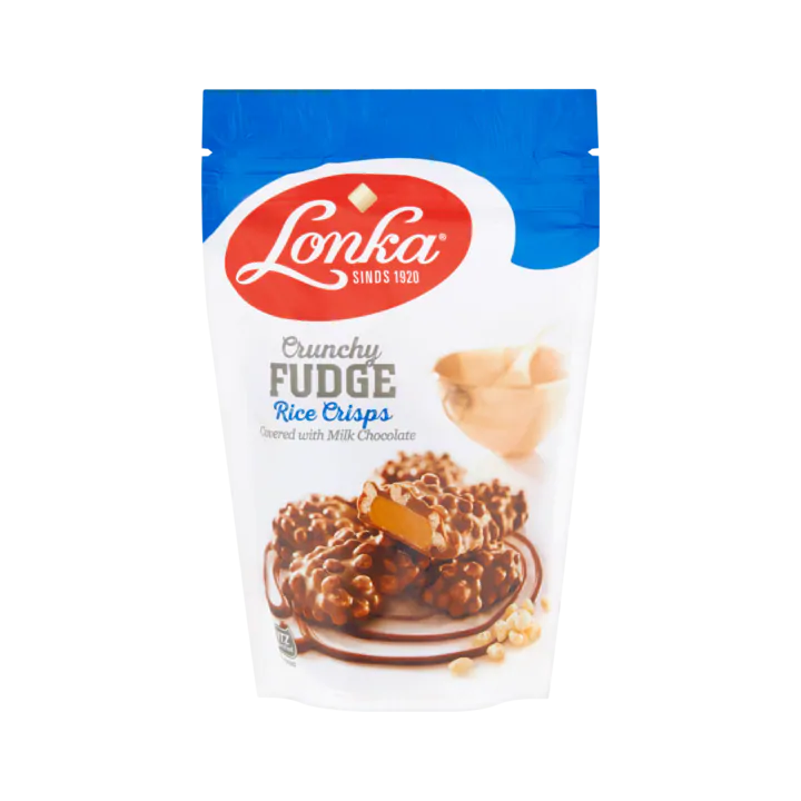 Lonka Crunchy Fudge Melkchocolade & Krokante Rice Crisps