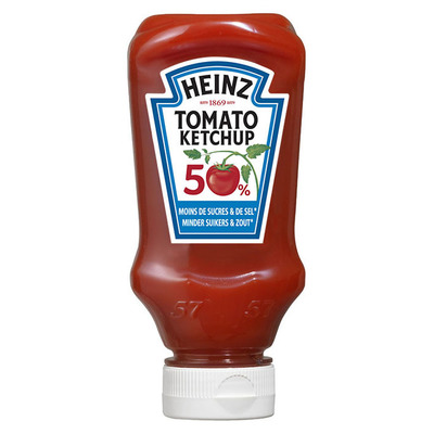 Heinz Tomaten ketchup 50% minder suiker & zout