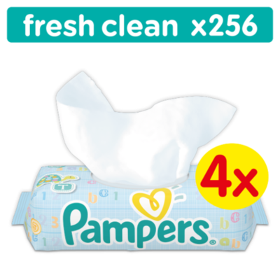 Pampers Wipes fresh clean 4 pack