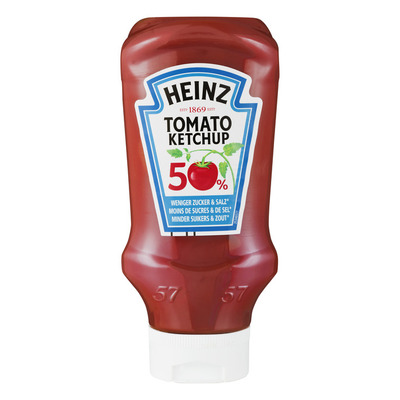 Heinz Tomaten ketchup 50% minder suiker & zout