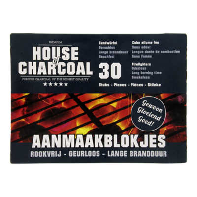 House of Charcoal Aanmaakblokjes wit