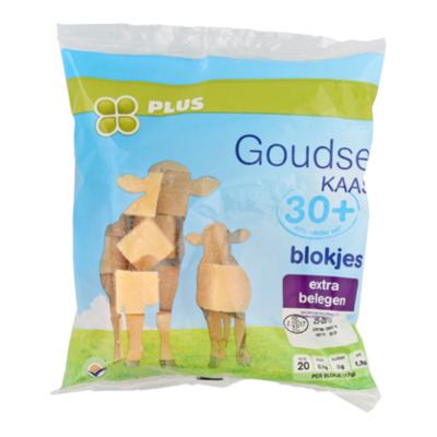 Huismerk Goudse extra belegen 30+ kaasblokjes