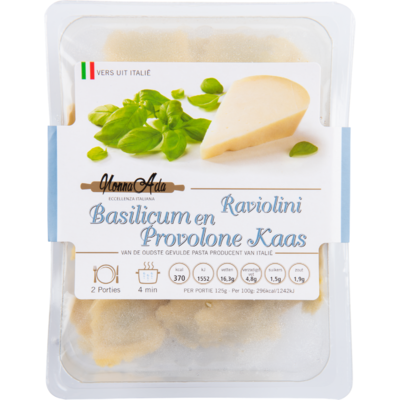 Nonna Ada Raviolini basilicum en provolone kaas