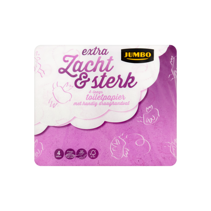 Huismerk Extra Zacht & Sterk Toiletpapier 4-Laags 4 Rollen