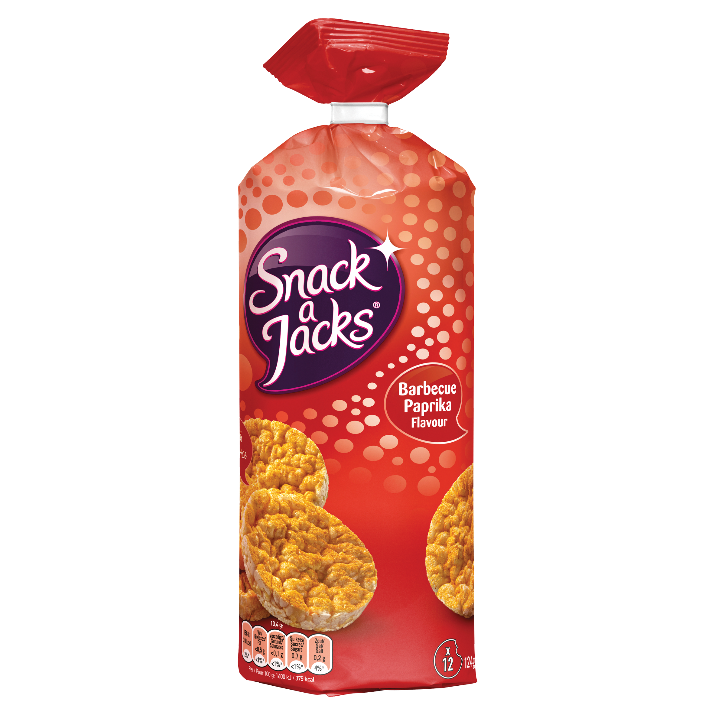 Snack a Jacks Rijstwafels BBQ Paprika 127 gr