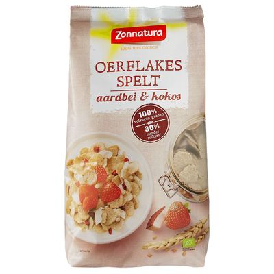 Zonnatura Oerflakes Spelt Aardbei Kokos