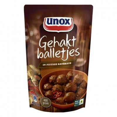 Unox Gehaktballetjes in pittige satésaus