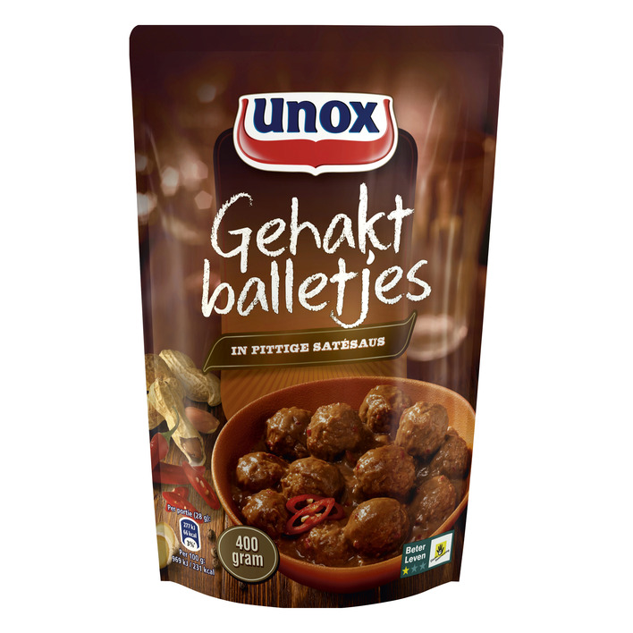 Unox Gehaktballetjes in pittige satésaus