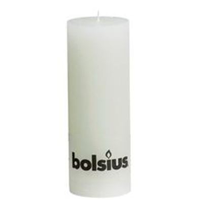 Bolsius Stompkaars rustiek metallic wit 19 cm