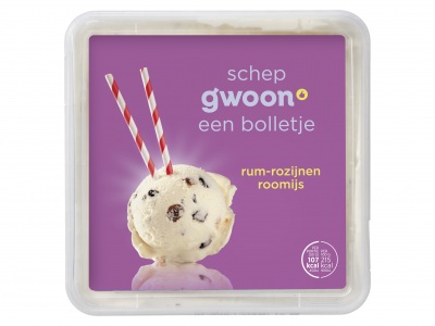 Huismerk Roomijs rum-rozijnen