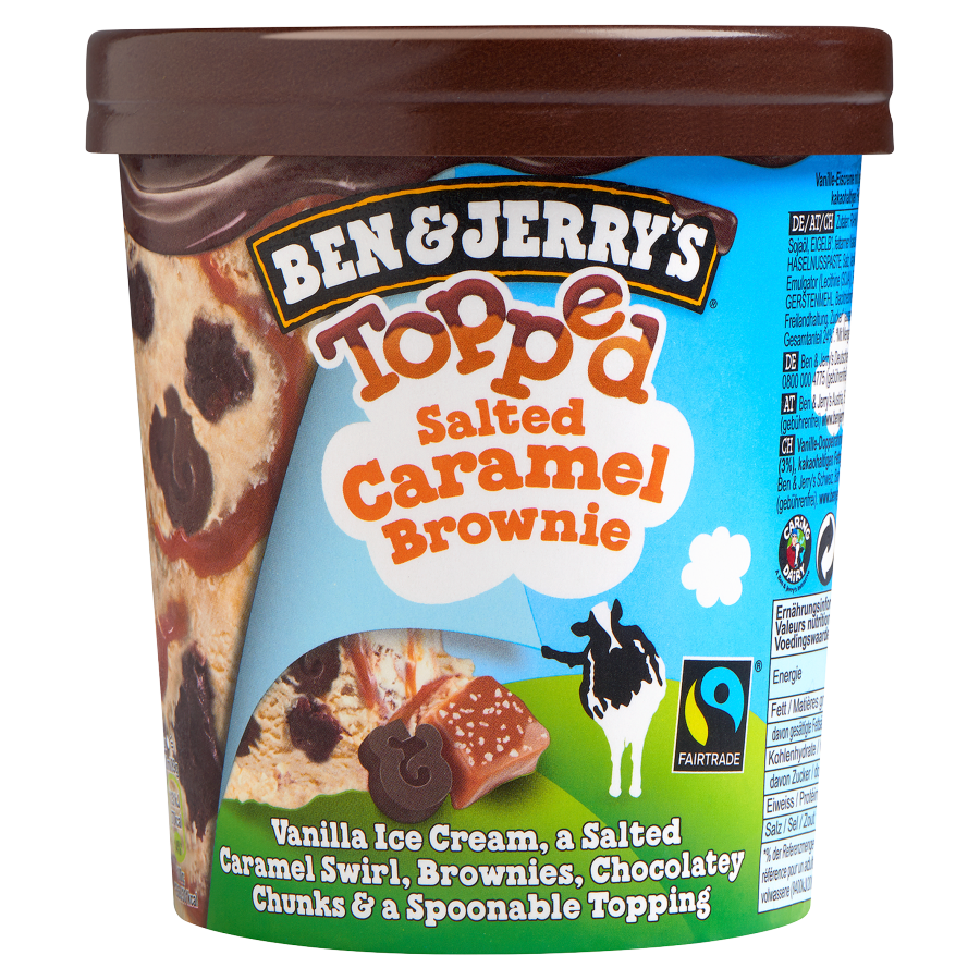 Ben & Jerry's Topped IJs Salted Caramel Brownie 470 ml