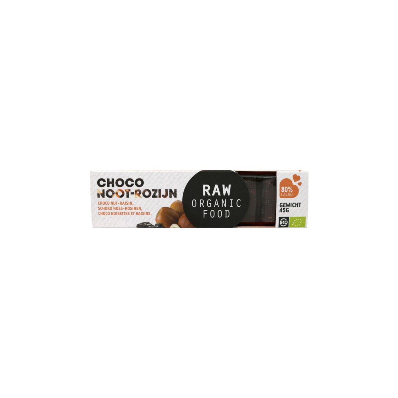 Raw Organic Food Chocoladereep Noot & Rozijn