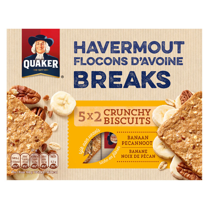 Quaker Havermout biscuit banaan & pecan