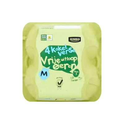 Huismerk 4 Kakelverse Vrije Uitloopeieren M