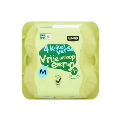 Huismerk 4 Kakelverse Vrije Uitloopeieren M