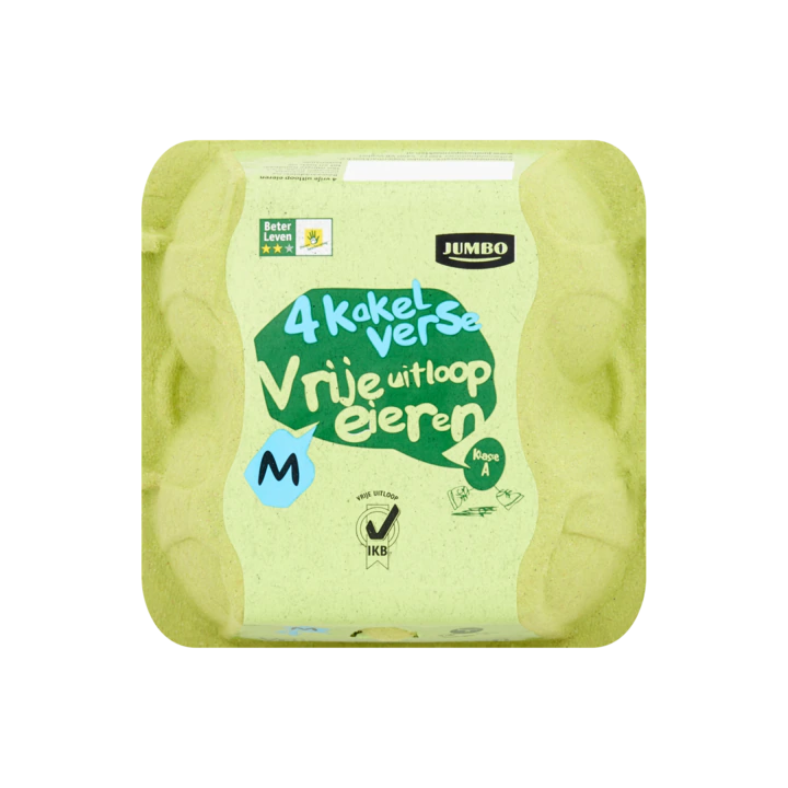 Huismerk 4 Kakelverse Vrije Uitloopeieren M