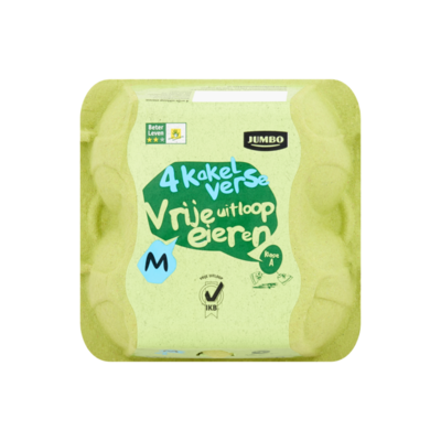 Huismerk 4 Kakelverse Vrije Uitloopeieren M