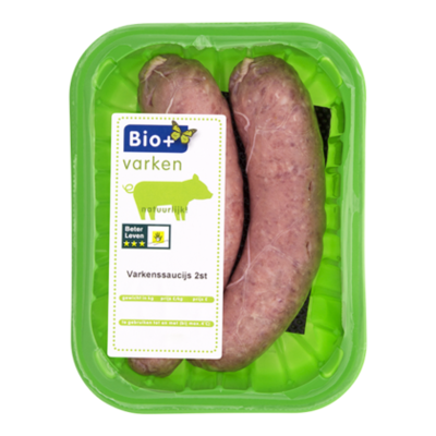 Bio+ Varkenssaucijs 2 stuks