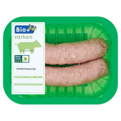 Bio+ Varkenssaucijs 2 stuks