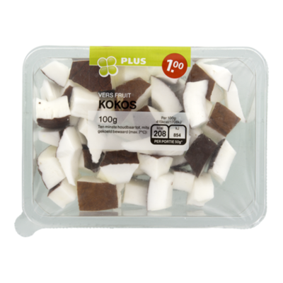Huismerk Vers fruit kokos fijn gesneden