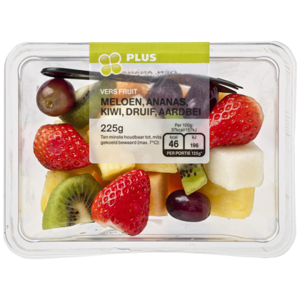 Huismerk Vers fruit meloen-ananas-kiwi-druif