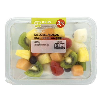 Huismerk Vers fruit meloen-ananas-kiwi-druif