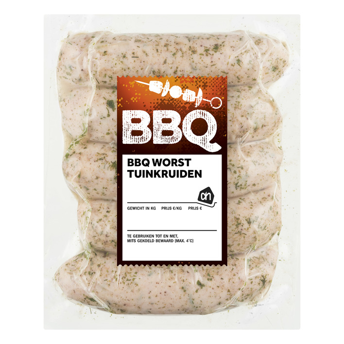 Huismerk BBQ worst met tuinkruiden