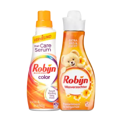 Robijn Klein & Krachtig Wasmiddel En Wasverzachter