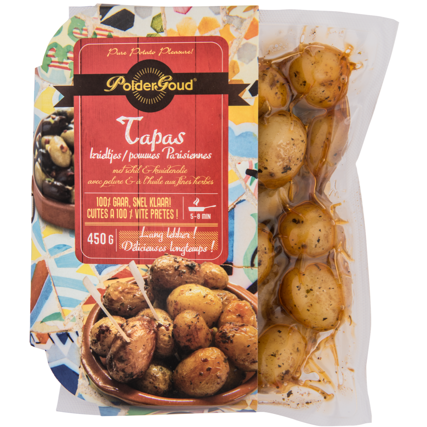 Poldergoud Tapas krieltjes in schil en pittge kruidenolie