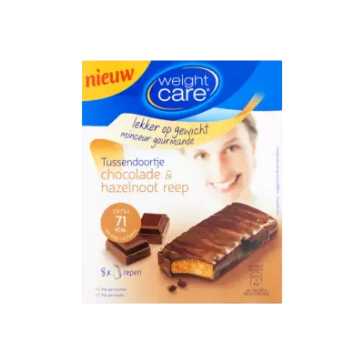 Weight Care Tussendoortje Chocolade & Hazelnoot Reep