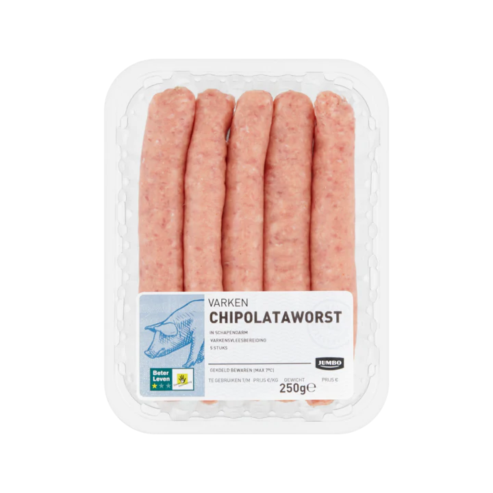 Huismerk Varken Chipolataworst in Schapendarm 5 Stuks
