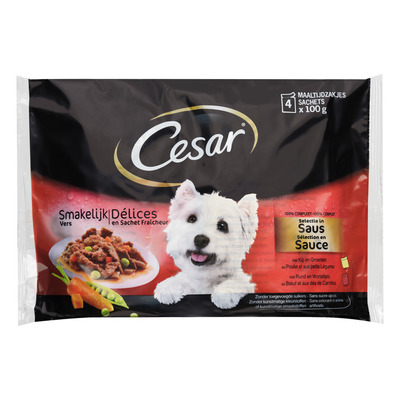 Cesar Maaltijdzakjes kip & rund in saus