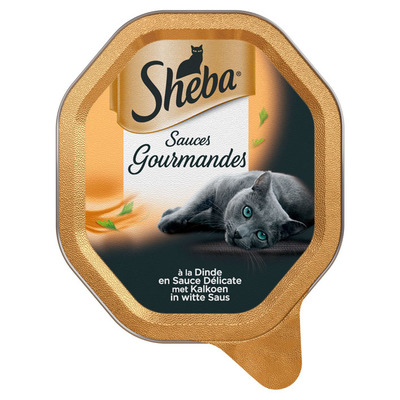 Sheba Kattenvoer nat kalkoen in witte saus