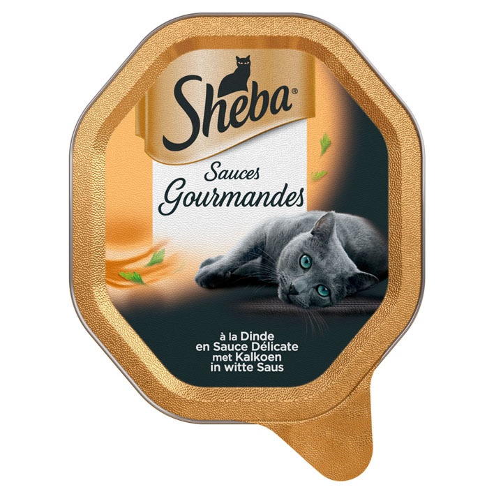 Sheba Kattenvoer nat kalkoen in witte saus