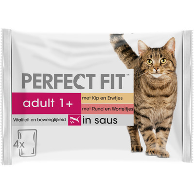 Perfect fit Kattenvoer nat kip & rund 1+ jaar