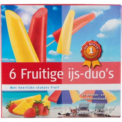Huismerk Fruitige ijs duo's 6 stuks