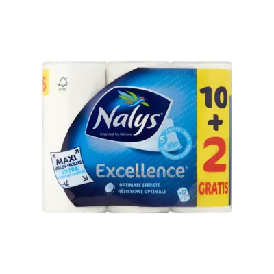 Nalys Excellence 5-Laags Maxi-Vel Toiletpapier 10+2 Gratis
