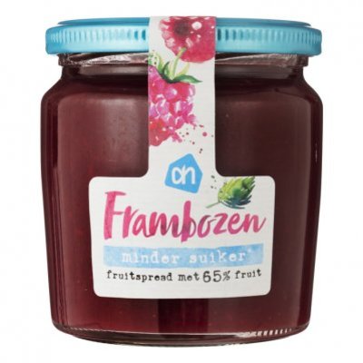 Huismerk Frambozen fruitspread minder suiker