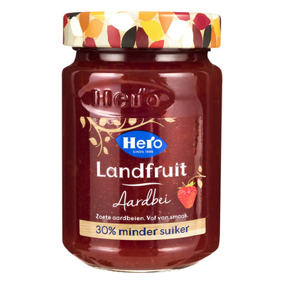 Hero Landfruit Aardbeien spread minder suiker