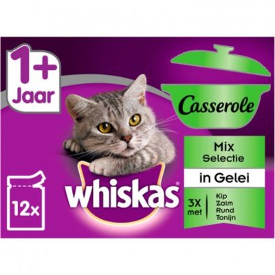 Whiskas Kattenvoer nat mix in gelei 1+ jaar