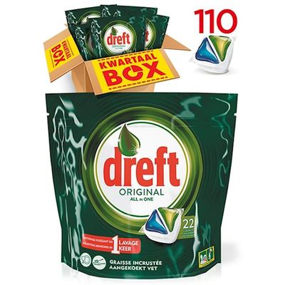 Dreft all in one regular vaatwastabletten kwartaalbox 110 stuks