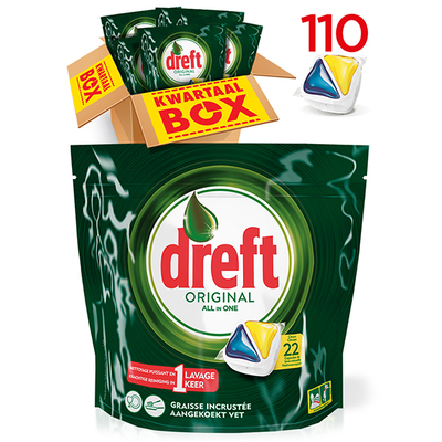Dreft all in one citroen vaatwastabletten kwartaalbox 110 stuks