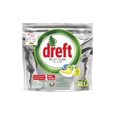 Dreft Platinum Vaatwastabletten Citroen 10 Capsules